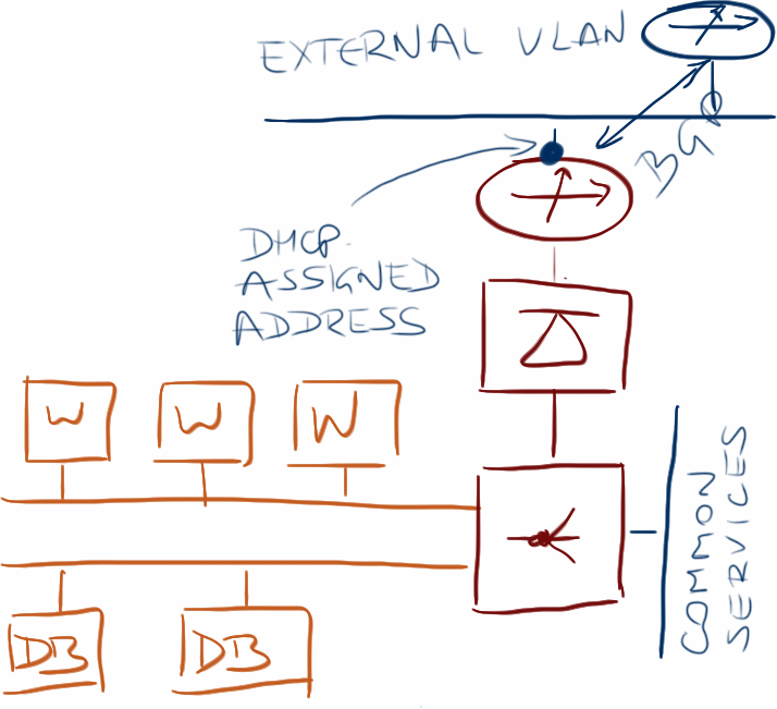 Virtual appliance running BGP with the adjacent switch