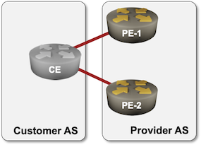 NSF used on PE-routers to work around the limitations of a CE router