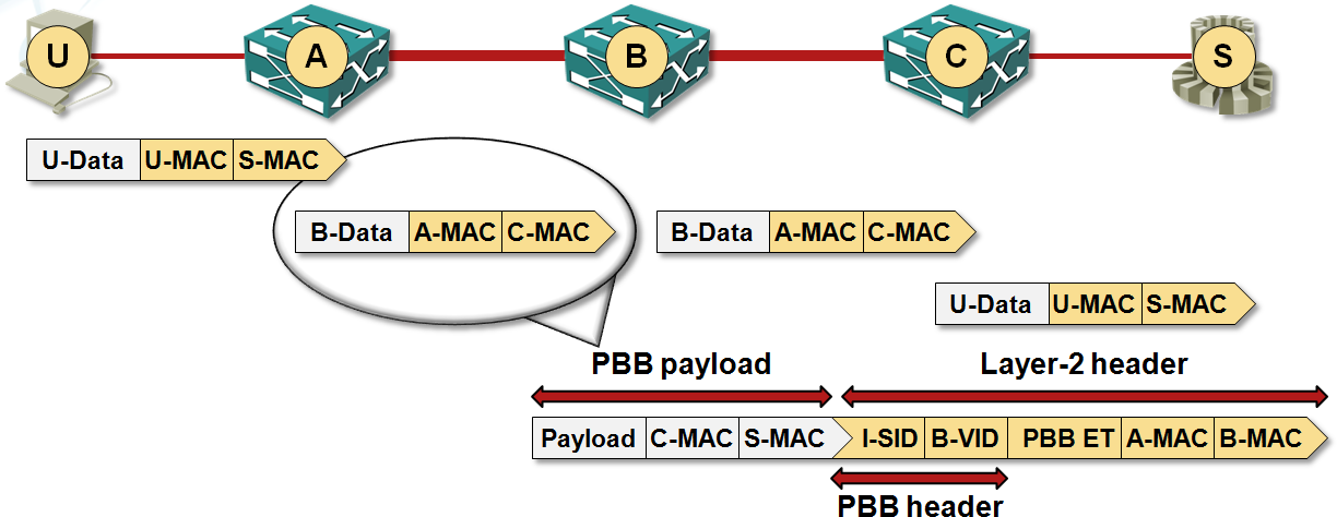 SPBM forwarding diagram from the Data Center 3.0 for Networking Engineers webinar