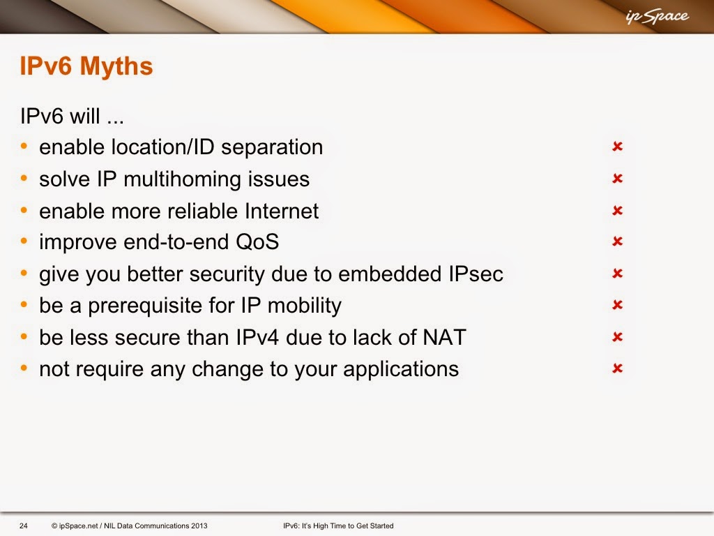 Promised benefits of IPv6