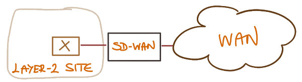 Non-redundant SD-WAN site