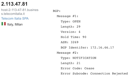 Did you know Telecom Italia uses private IP addresses for router IDs?